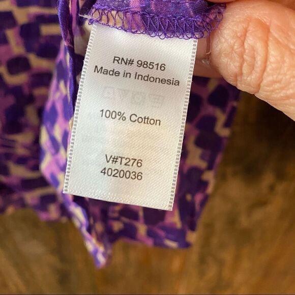 Coldwater Creek M 10* Purple 100% Cotton Button-Up Workwear Casual No Iron Shirt - Picture 5 of 9